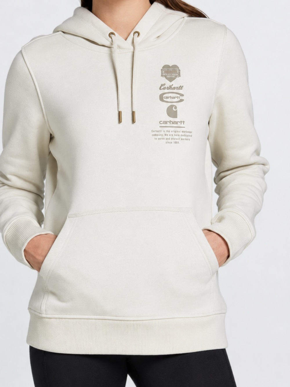 Carhartt Women's Relaxed Fit Midweight Logo Hoodie NWT Malt Medium